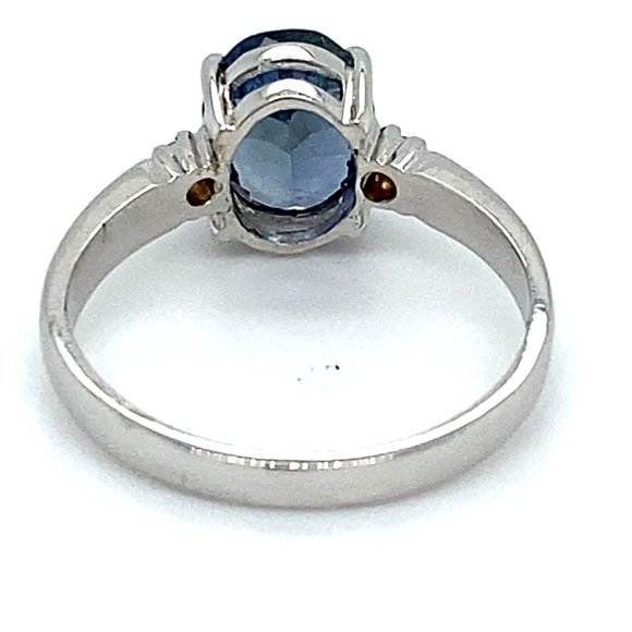 Blue Sapphire 2.00ct Diamonds 18K White Gold Ring - Picture 6 of 7